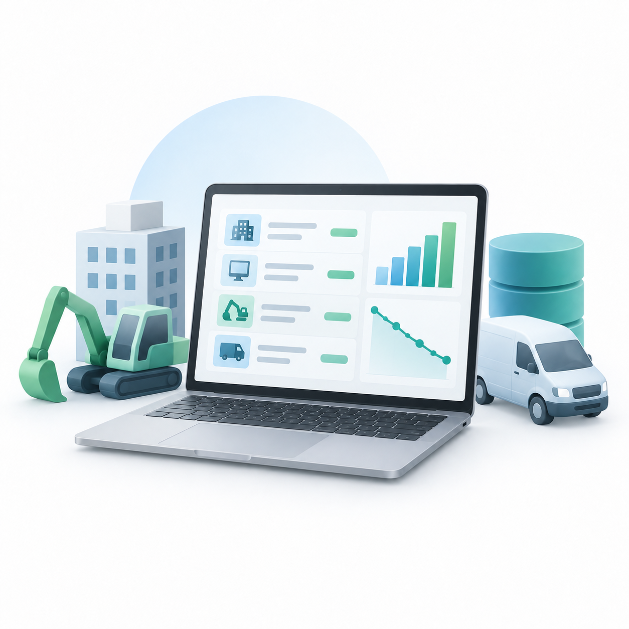 Illustration för anläggningsregister i Business Central