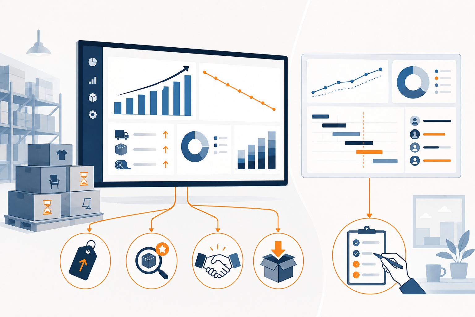 Power BI gör sambanden mellan försäljning, marginal, inköp, lager och projekt tydligare och hjälper verksamheten att gå från insikt till beslut.