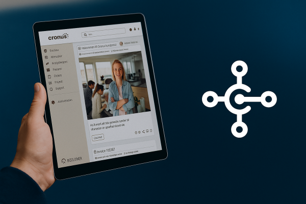 Bizzjoiner kundportal på läsplatta kopplat till Business Central