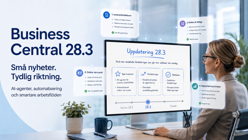 Business Central 28.3. Små nyheter. Tydlig riktning.